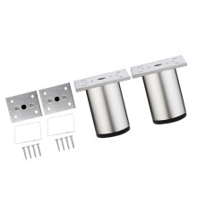 Möbelbeine aus Aluminiumlegierung, verstellbar,-6 cm Sandsilber