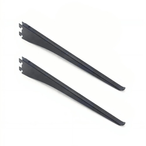 Support de plaque à trous verticaux en acier au-Noir 25cm