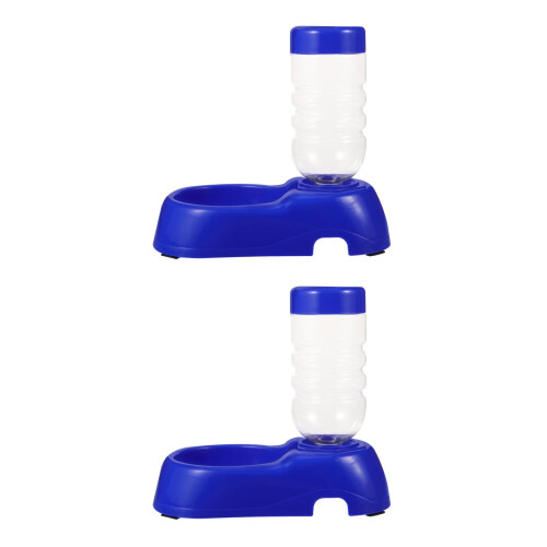 2Pcs Blue Kitten Water Feeder Practical Non-Tip Pet Drinking Bowl 2
