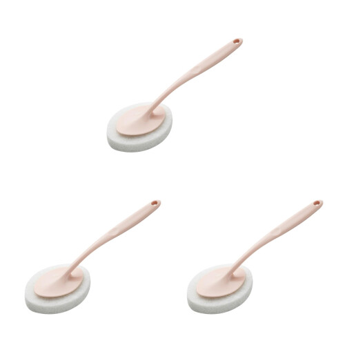 3Pcs Sponge Brush with Handle White Kitchen Cleaning Pads 1