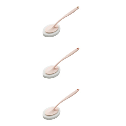 3Pcs Sponge Brush with Handle White Kitchen Cleaning Pads 2