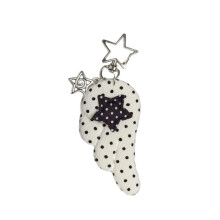Elegante Dot Wing-sleutelhanger met fonkelende kristallen-Wit