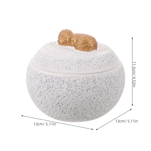 White Pet Ashes Keepsake Box Ceramic Urn for Dog Cremation 1