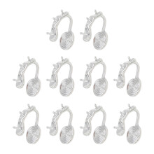10 Pieces Secure Fit U Shape Earrings Pearls-White gold