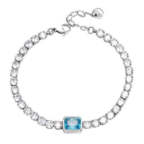Adjustable Square Zircon Bracelet Stainless-JDB0304015 BL S