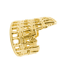 Modieuze oude unisex-ring historische Colosseums-vormige-Goud