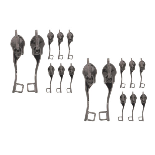 8Pairs Black Zinc Alloy Replacement Zipper Puller Tabs for Suitcases 1