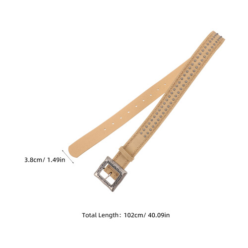 Punk Riem Beige, Metalen Studs En Verstelbare Dames 1