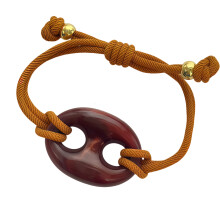Bracelet unique en résine de nez de cochon fait à-brun rougeâtre