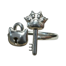 Openable Finger Rings Cats Paw Shape Adjustable Rings Eye
