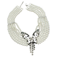 Collier chaîne de perles multicouches à la mode, avec-Court