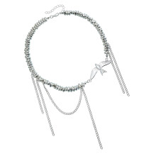 Collier pendentif oiseau volant délicat fait à la main, chaîne
