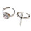2PCS Elegant Gothic Love Rings Adjustable Alloy-Pink silver 1