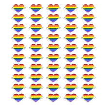 Vibranting Heart Rainbow Pendant Craft Of-heart shape 50 pieces