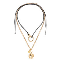 Collier de déclaration géométrique élégant avec chaîne