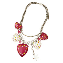 Accessoire de collier superposé d'amour de fraise d'étoile rétro