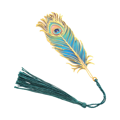 Elegent Book Marks with Pendant for Book-peacock. feather.