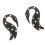 Boucle d'oreille créole exotique accrocheuse-points blancs noirs 1