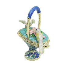 Handcrafted Metal Bird Nest Jewelry Dish Organizers-Blue