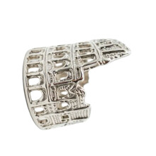 Fashion Forward Unisex Ring Historical Colosseums Shaped-Silver