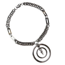 Edgy Stainless Steel Circle Cone Design Unisex Necklace Elegant