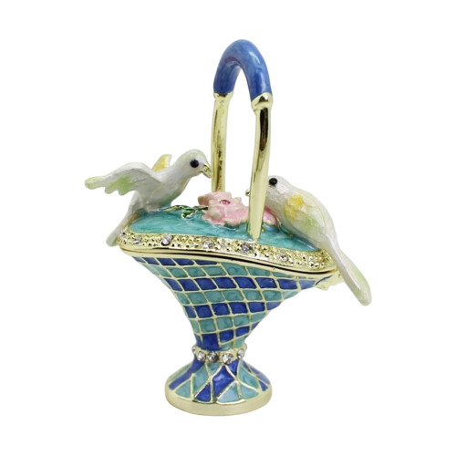 Boîte-cadeau enduit d'alliage d'émail de double couleur-Bleu