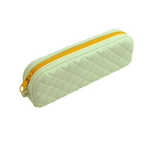 Waterproof Pencil Case Zippered Silicone Utility-Light Green