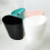 White plastic storage bin with 4 handles 4.7x4.3x2.8 in 3
