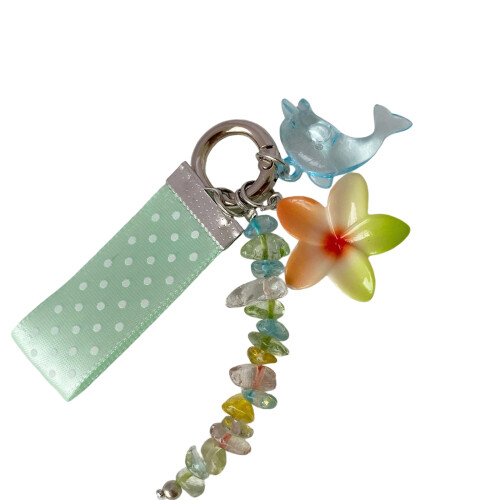 Charming Aquatic Style Key Accessory With Dolphin Charm-Green