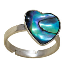 Handmade Adjustable Ring Featuring Real Seashells Alloy-A