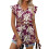 Women's  Blouses, with Ruffle Sleeves, Spring-Sky Blue XL 2
