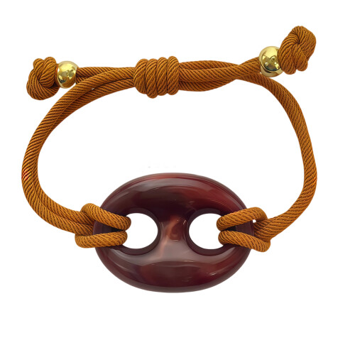 Unique Pig Nose Resin Handmade Bracelet-reddish brown