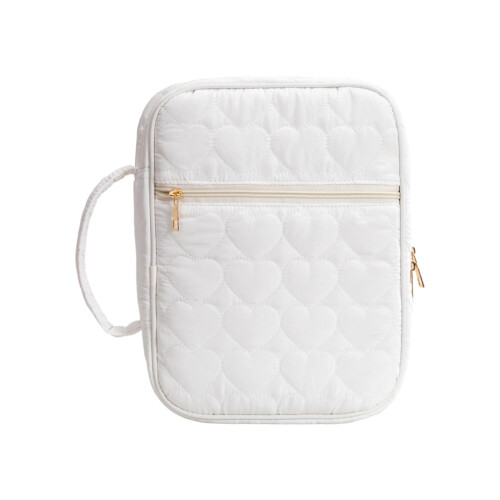 Pencil Case Desktop Accessory Reused-White love heart