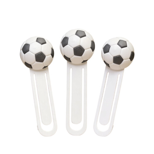 3Pcs 3D Printed Soccer Bookmarks Plastic Bookmarks Textbook