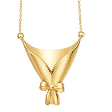 Mother's Day Floral Jewelry Set With Vase Necklace And-Gold 1
