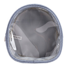 Stylish Clear Keychain Purse With Soft Plush Decor-Blue L