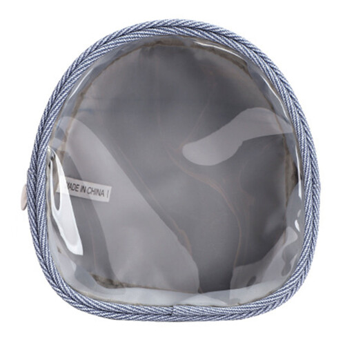 Stylish Clear Keychain Purse With Soft Plush Decor-Blue L