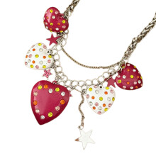 Sweet And Edgy Star Strawberry Heart Layering Necklace Accessory
