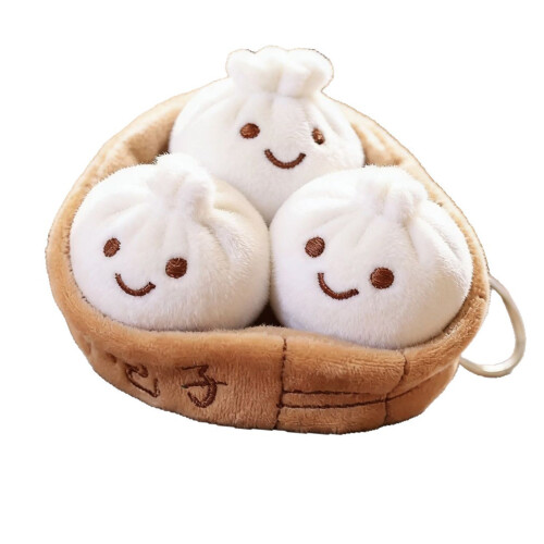 Charming Plush Xiaolongbao Key Ring Stylish Hanging Pendant