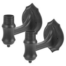 Lamp Holder for Wall Lighting Outdoor Black 2 pcs