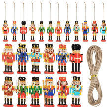 Nøtteknekker minifigurer i tre julepynt 36 stk