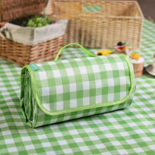 Foldable waterproof picnic mat green yellow red stripe