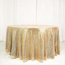 Runde Pailletten-Tischdecke Champagner 120 Zoll