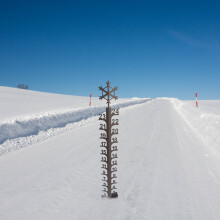 Jauge à neige en métal faite à la main de 24 cm