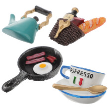 Christmas Fridge Magnets Resin Food Shape 4 pcs