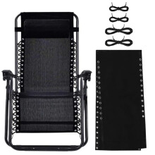 Deck Chair Replacement Fabric Oxford 63x17in Black