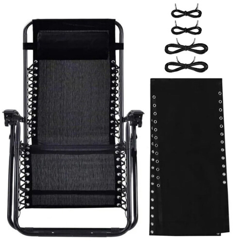 Deck Chair Replacement Fabric Oxford 63x17in Black
