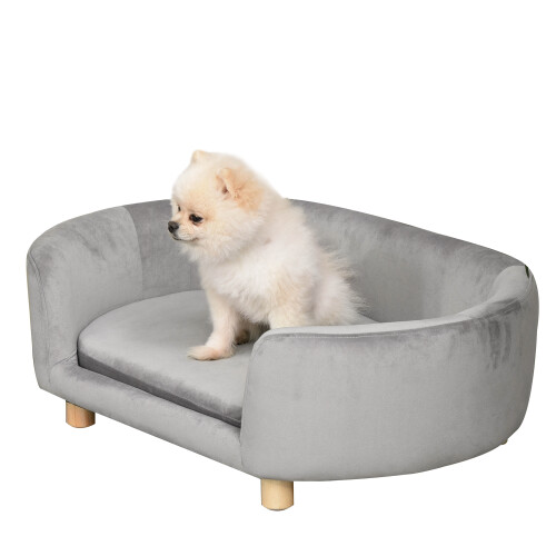 PawHut Sofá para Perro Gris 86 x 55 x 33 cm