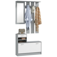 Mueble de Entrada Gris 90 x 10 x 91 cm