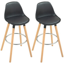 Taburetes de Bar Negro 43 x 43 x 91 cm
